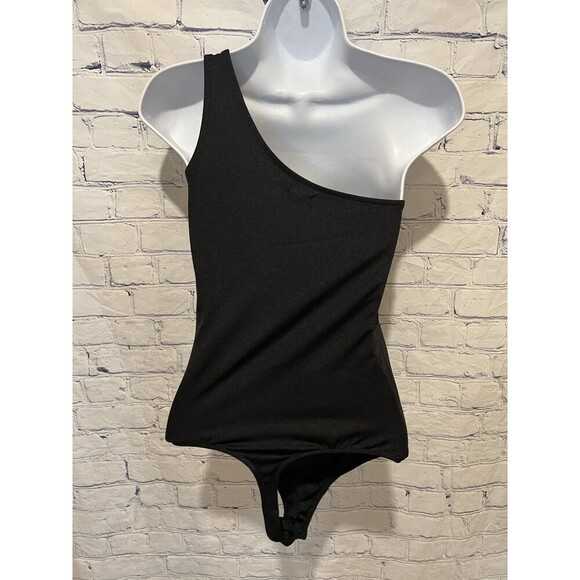 Urban outfitters Out From Under Ribbed one shoulder asymmetrical BodySuit Small - Picture 4 of 6